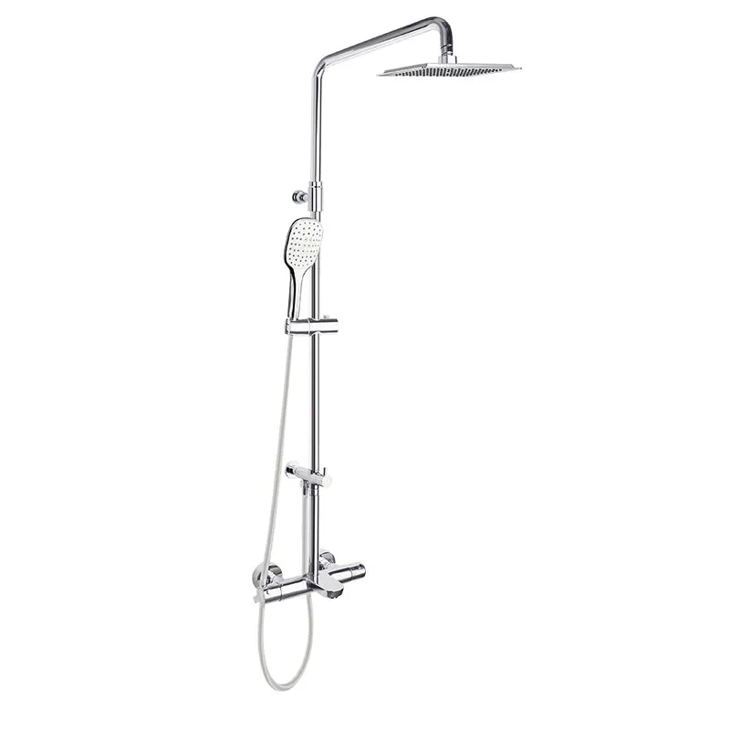 Ramon Soler - Columna de baño-ducha telescópica Blautherm termostática con rociador cuadrado 300 mm cromo