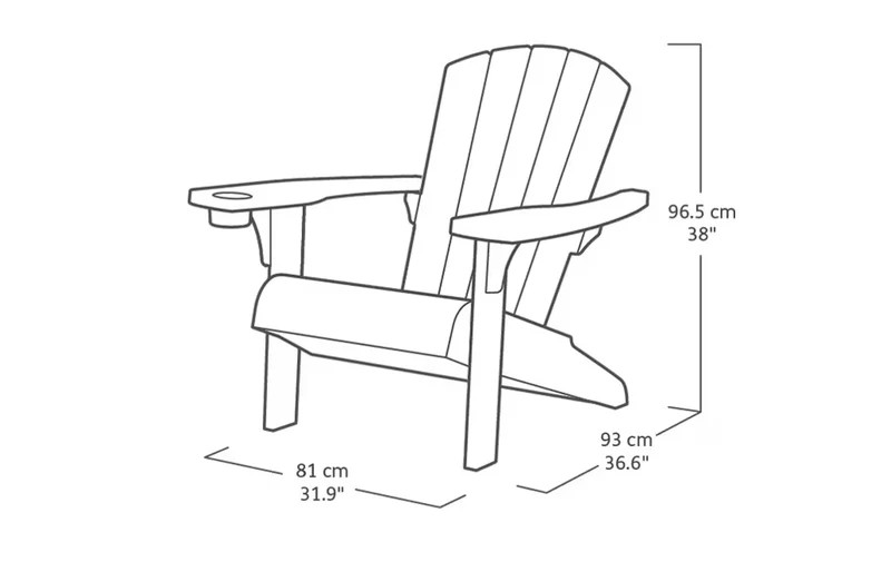 Keter - Silla de exterior Alpine Adirondack grafito