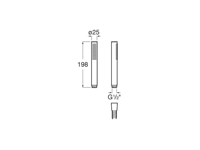 Roca - Ducha de mano Stick Round Stella A5B9B61SM0 acabado acero inoxidable