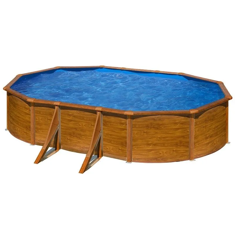 Piscina ovalada Star Pool Gre imitación madera. 500x300x120 cm. P500W.