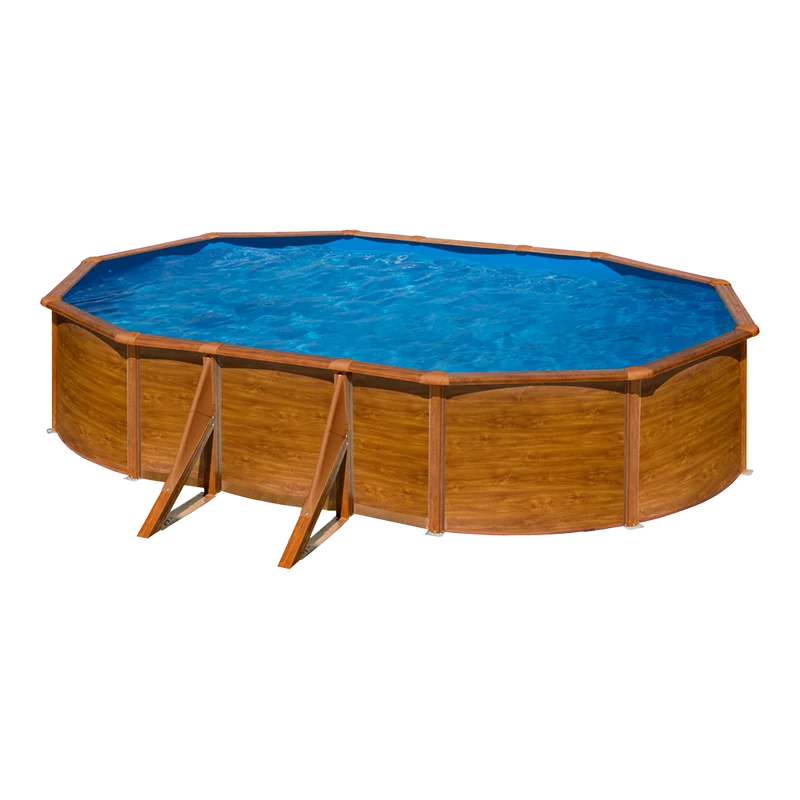 Piscina desmontable ovalada GRE 610x375x120 cm con depuradora de arena KIT610W