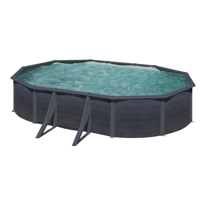 Piscina desmontable ovalada GRE 610x375x120 cm con depuradora de arena KIT610GF