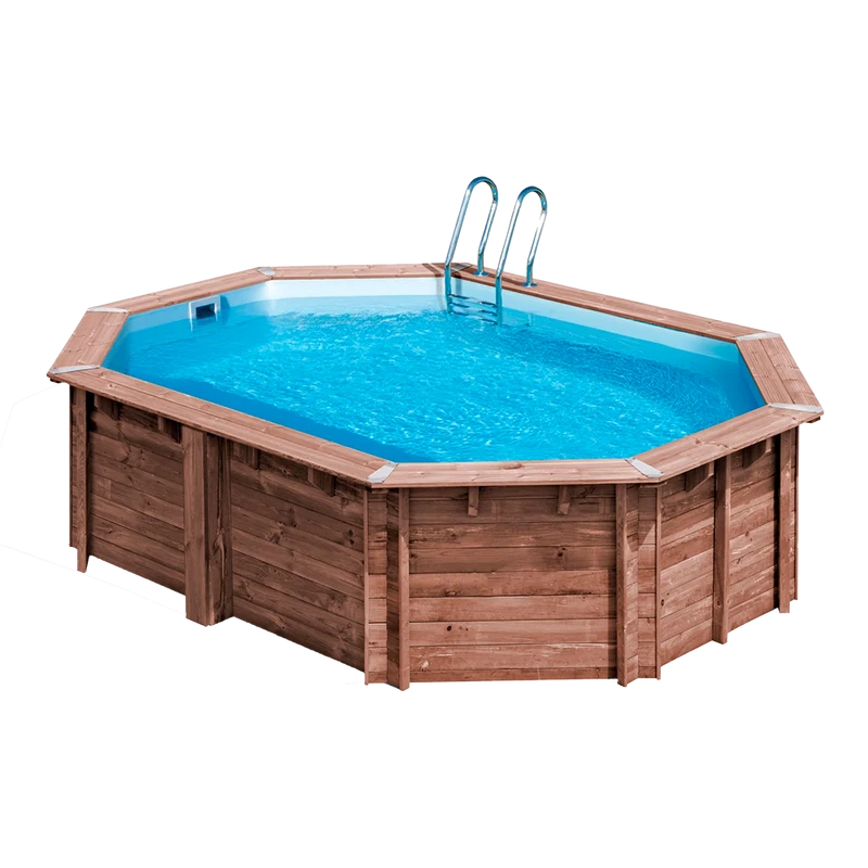 Piscina ovalada de madera Gre Sunbay Bambu. 535x335x130 cm.