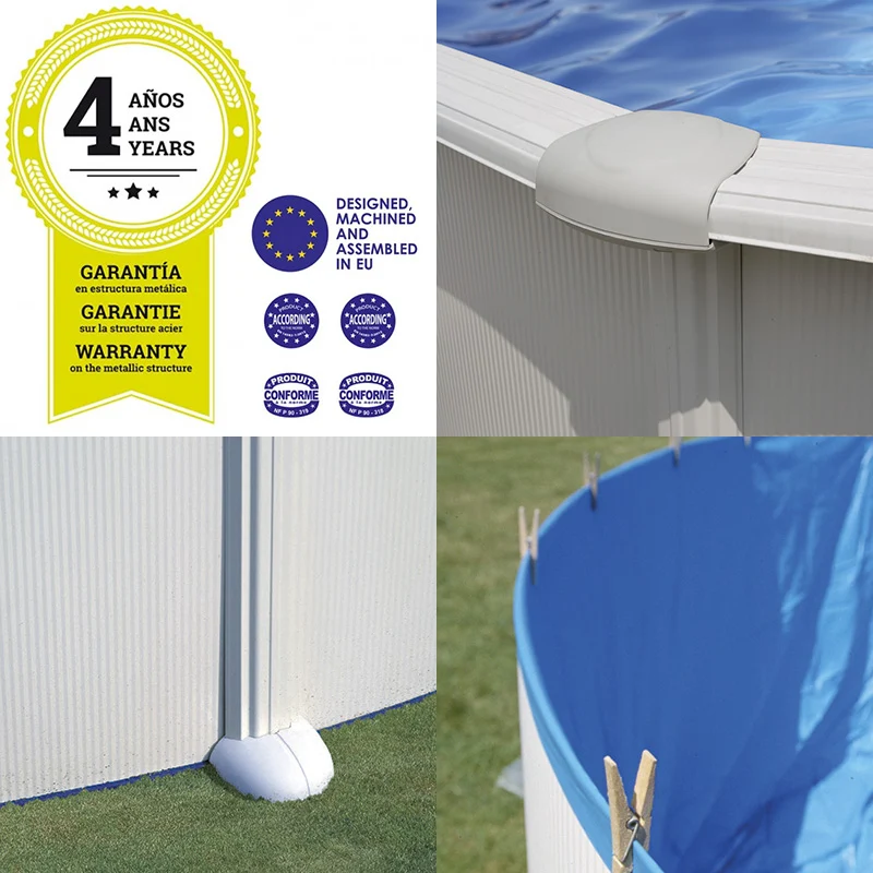 Piscina redonda Star Pool Gre acero blanco. Ø460x132 cm