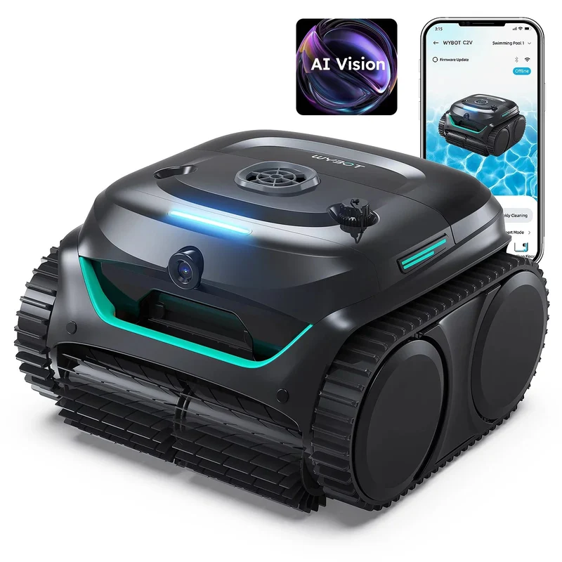 WYBOT E-TRON Solar Vision – Robot limpiafondos inalámbrico con carga solar y visión inteligente