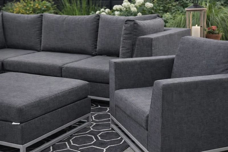 Sectionnel Toscan par HomeGard – Sectionnel Extérieur Modulaire 6 Pièces en Aluminium