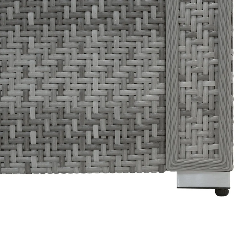 Salon de Jardin Modulaire en Rotin Gris - 6 Pièces