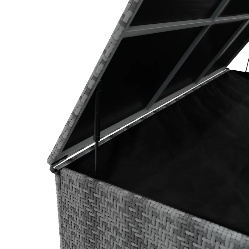 Coffre de Rangement d'Extérieur 996 L en Rotin Gris