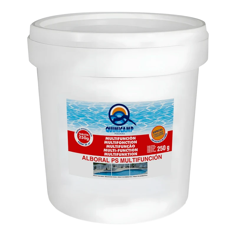 Alboral PS Multifunción Tabletas SB 25 kg – Cloro sin cobre para liner (Quimicamp)