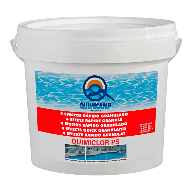 Quimiclor PS 4 Efectos Rápido Granulado 5 kg – Cloro multifunción piscina (Quimicamp)