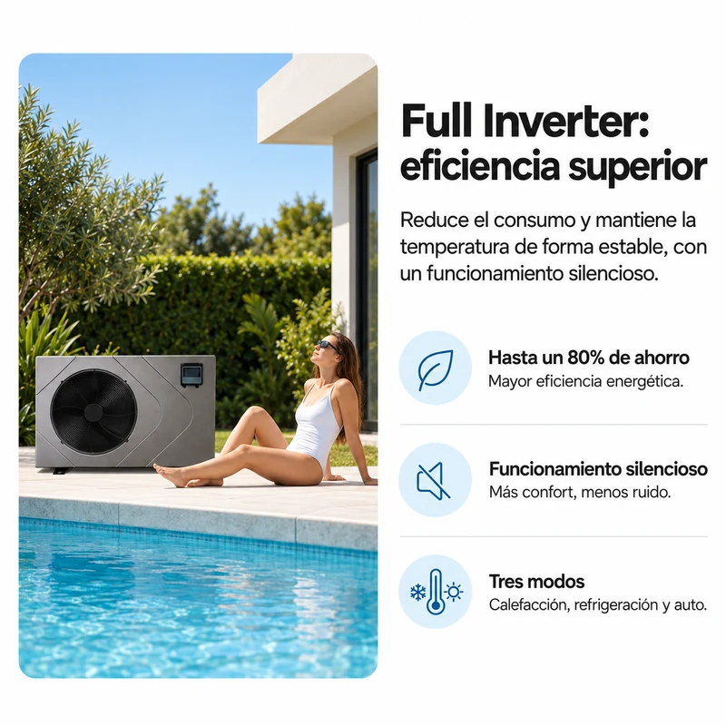 Bomba de calor para piscina Full Inverter WiFi Nix Pool