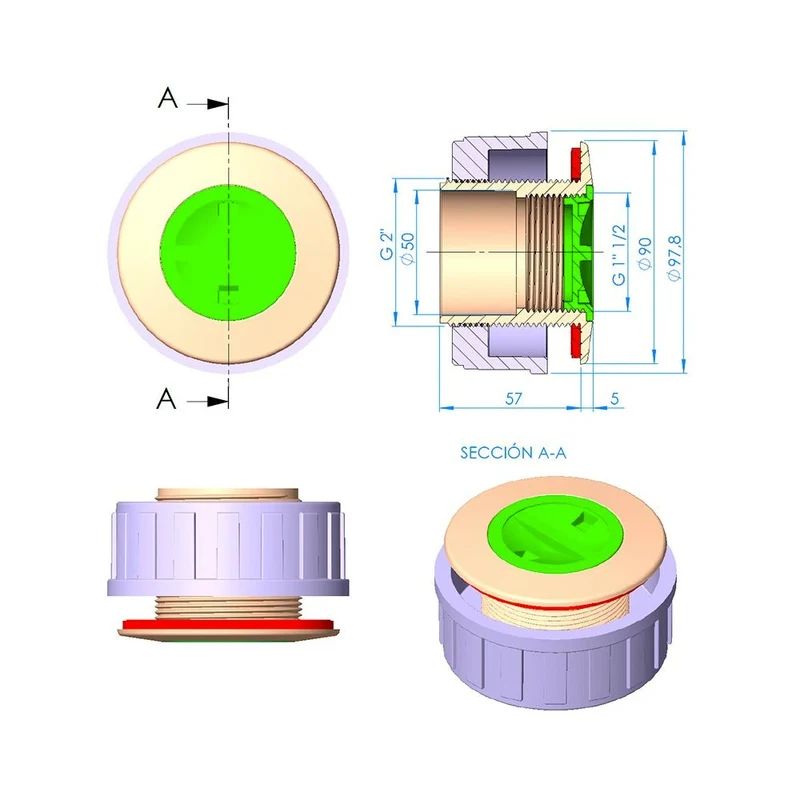 Astralpool - Nicho boquilla LumiPlus Mini Rapid piscina poliéster
