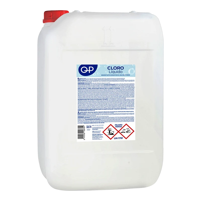 Cloro Líquido Quimicamp 30 kg – Hipoclorito sódico para piscina