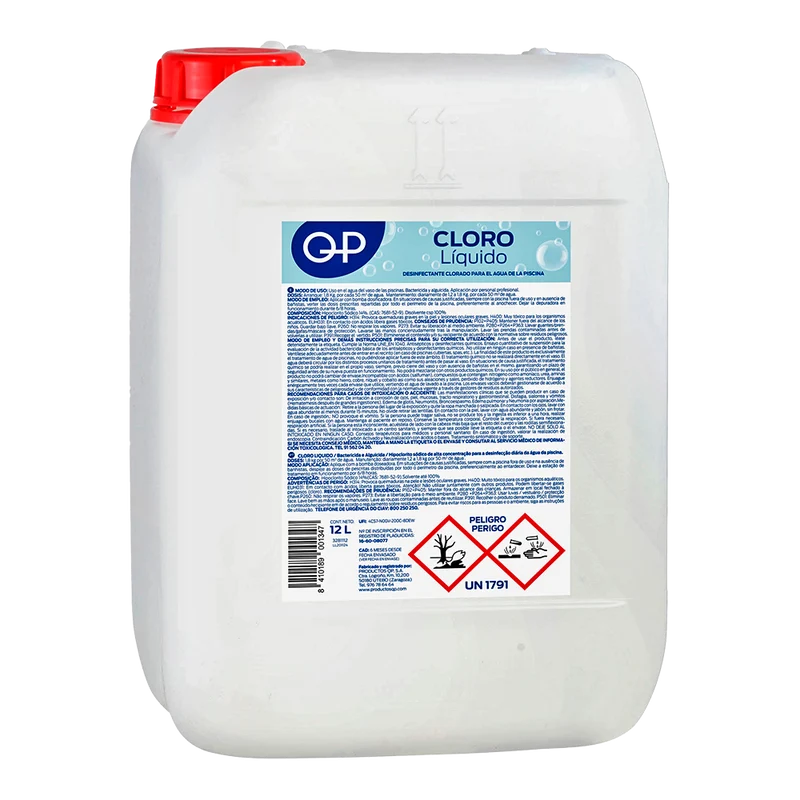 Cloro Líquido Quimicamp 12 kg – Hipoclorito sódico para piscina