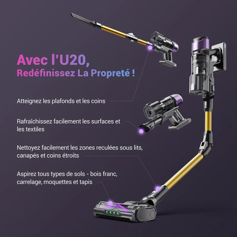 Ultenic U20 Aspirateur Balai Sans Fil