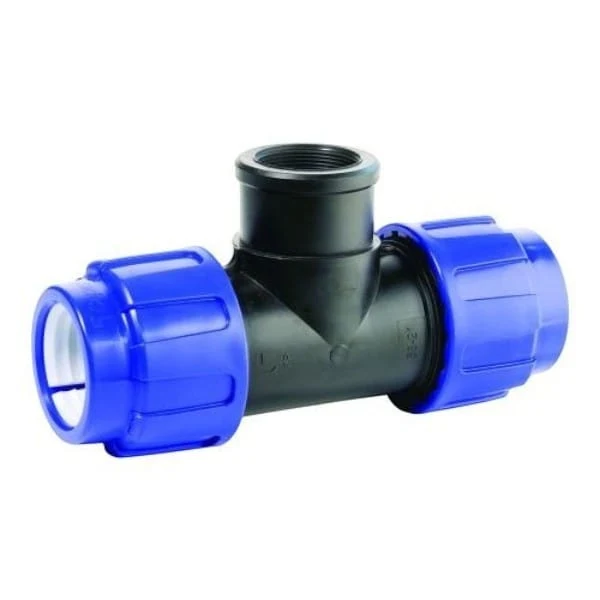 Pièce-T 90° 2 x Raccord de Serrage / Filetage Intérieur – Raccord Tuyauterie