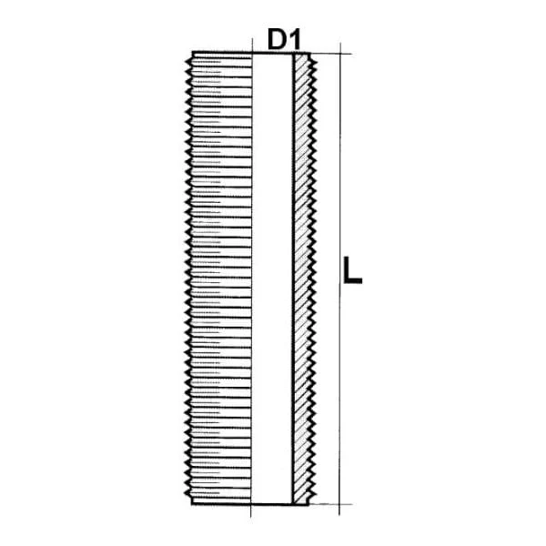 PVC tige filetée ½-3" x 80mm PN10