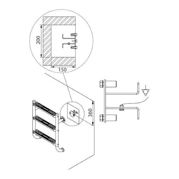 Astralpool Kit de mise à la terre pour escaliers en acier inoxydable 304 - béton