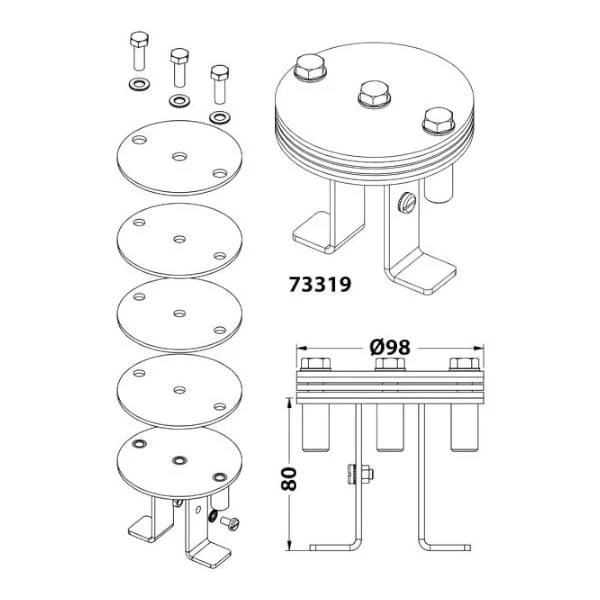 Astralpool Kit de mise à la terre pour escaliers en acier inoxydable 304 - béton