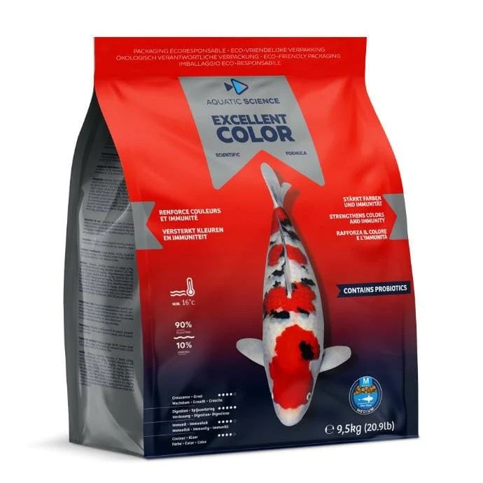 Aquatic Science Excellent Color Medium 9,5kg - Nourriture Premium pour carpes koïs qui renforcent les couleurs