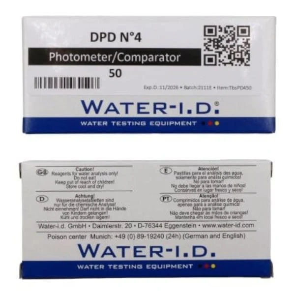 50 comprimés Photomètre DPD N°4 (chlore total disponible) - PoolLab 2.0