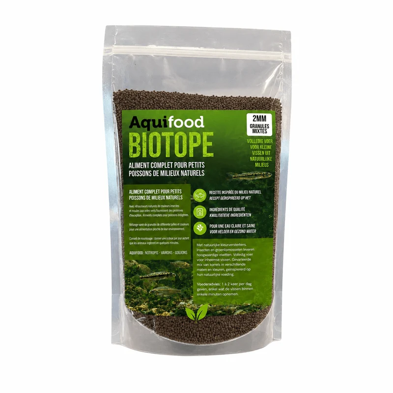 Aquifood Biotope - Nourriture pour poissons indigènes & petits poissons - 600G - Vairons, Notropis, Goujons, ...