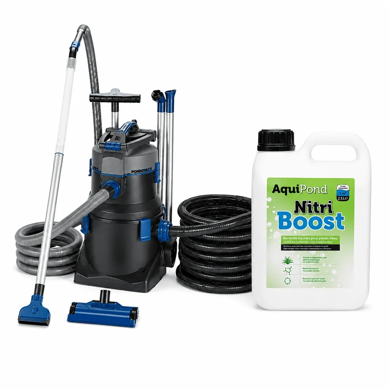 Pack Aspirateur de Bassin Pondovac 5 & Bactéries Liquides Nitriboost 2.5L