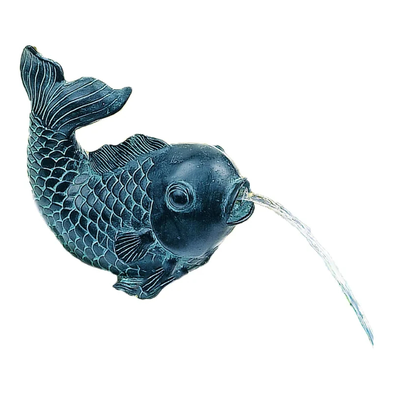 Statue de Bassin Poisson Cracheur d’Eau Décor Bronze