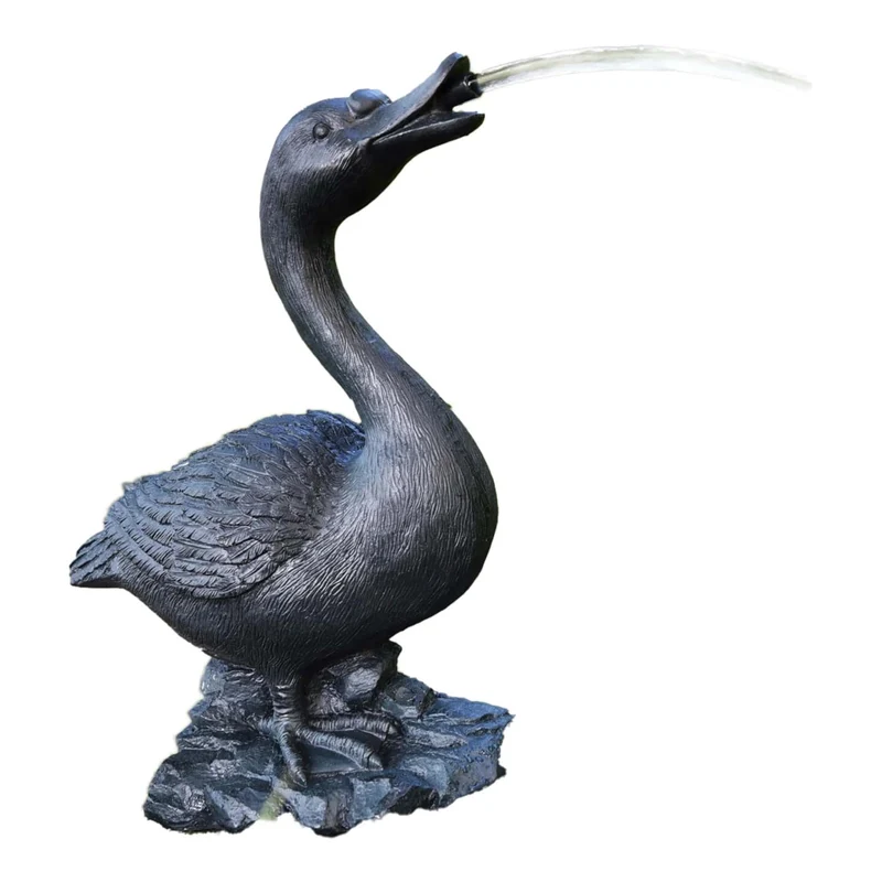Statue de Bassin Cracheur Oie Décorative - 26 x 16 x 36 cm – Déco de Jardin - Oie