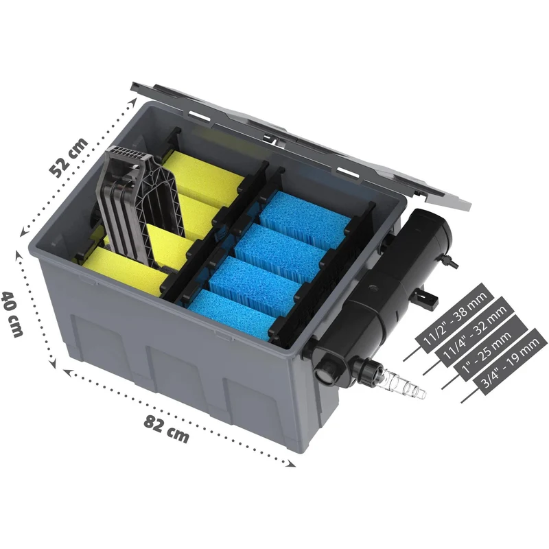 Heissner Filtre Multichambre 24 000 Litres avec Clarificateur UV-C 24W