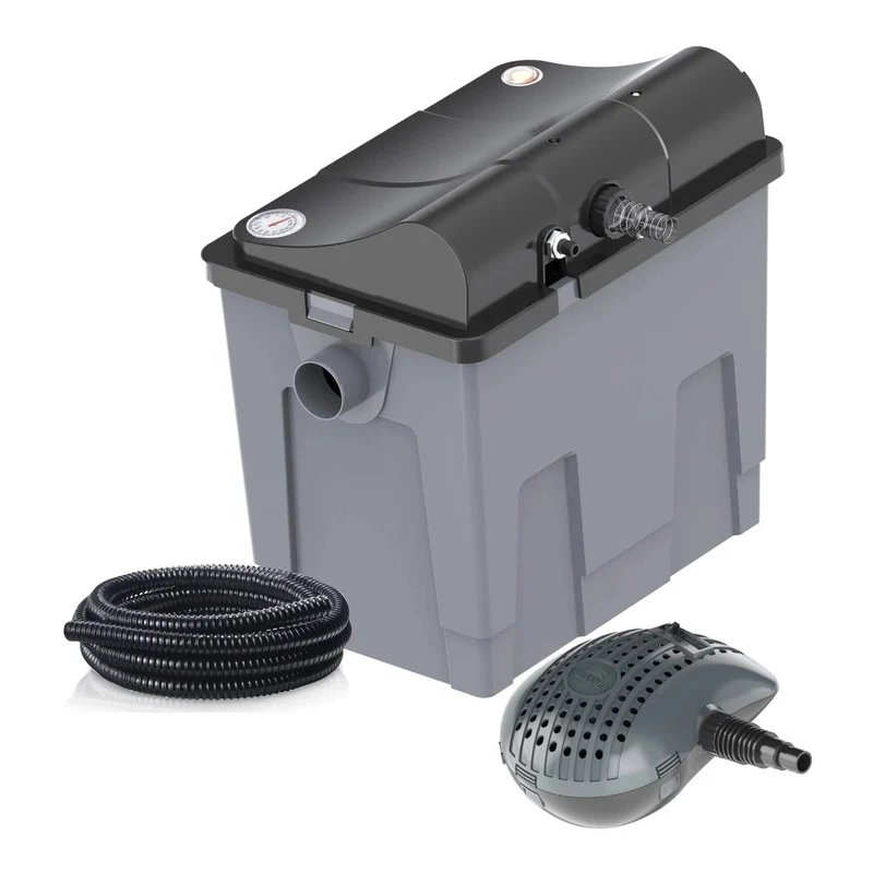 Heissner Filtre à Débit Continu FPU10100-00 avec Clarificateur UV-C 9W – Filtration Efficace pour Bassin et Étang