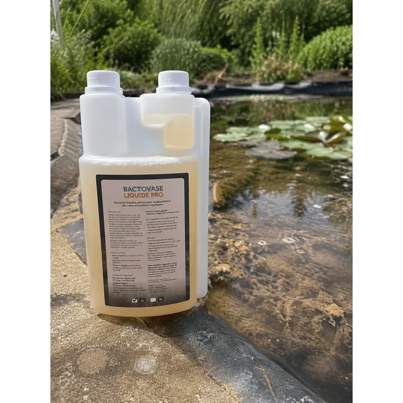 Aquipond Bactovase Liquide - 5L - Agit sur les algues et la vase - Bactéries d'automne - Traite 100M³