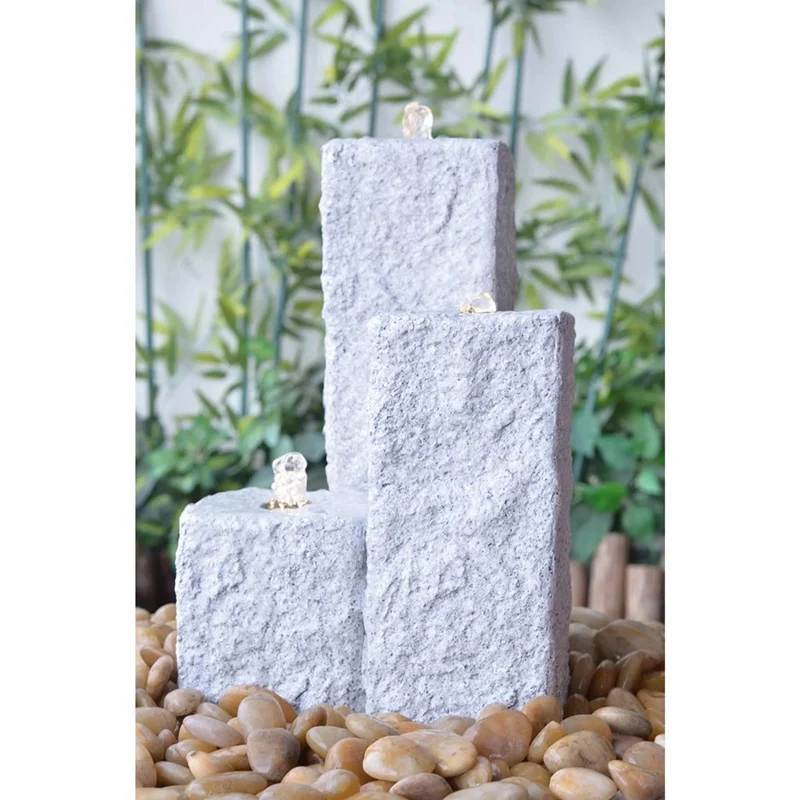 Fontaine de jardin LED grise - Heissner Neptun