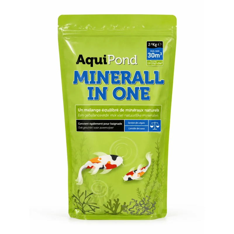 Minerall in One Aquipond - Augmente GH & KH simultanément - 2.5KG pour traiter 30M³