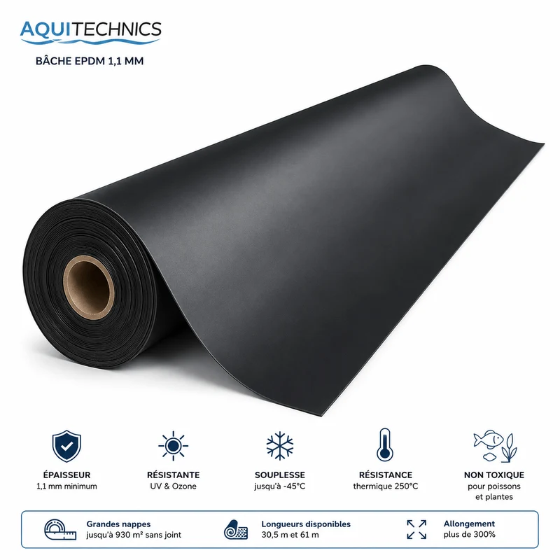 Bâche EPDM - Aquitechnics - Meilleure qualité du marché ! - Pondgard Quality