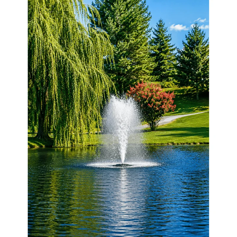 Aquaforte Fontaine flottante professionnelle 600W – 3 jets interchangeables – Aération & décoration pour étangs jusqu'à 1500 m²