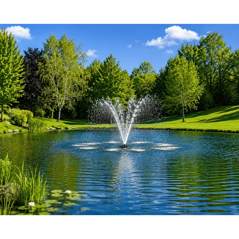 Aquaforte Fontaine flottante professionnelle 600W – 3 jets interchangeables – Aération & décoration pour étangs jusqu'à 1500 m²