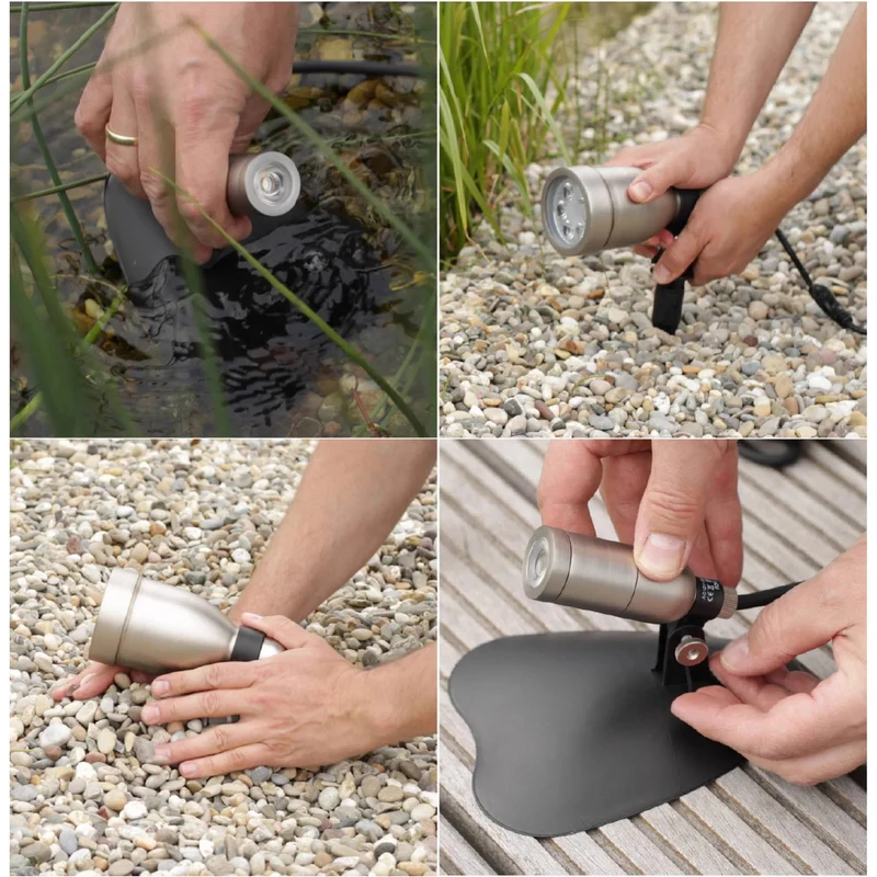 Heissner Spot LED Smart Light 4 Watt Noir – Éclairage Puissant pour Bassin et Jardin