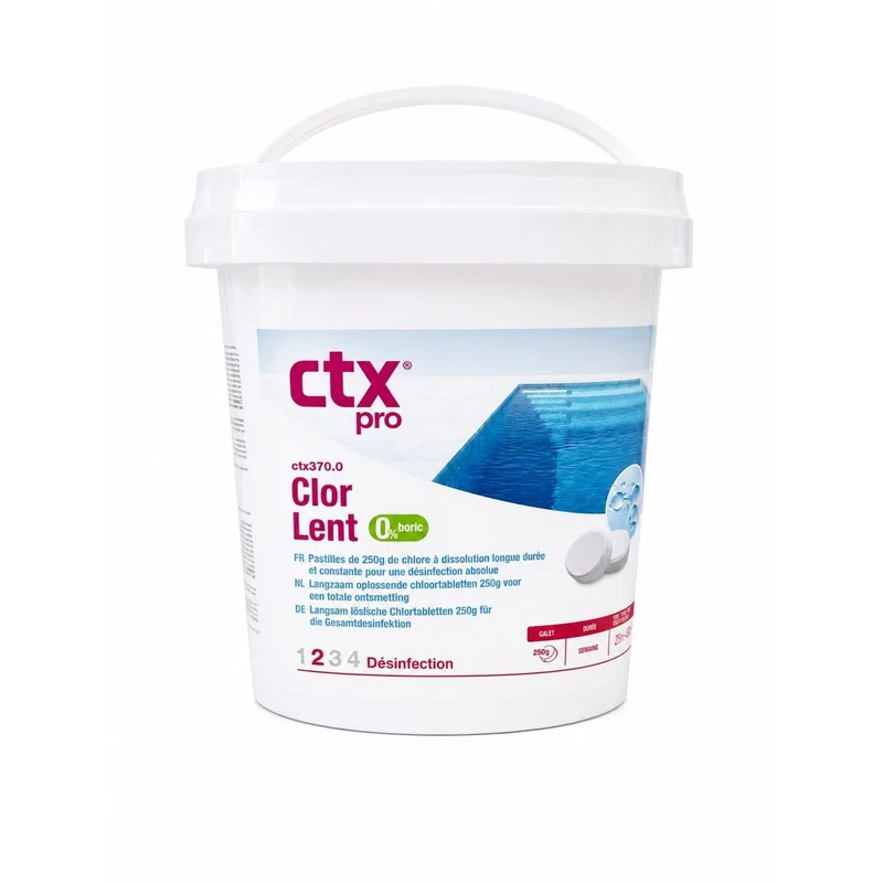 CTX - Pastilles de chlore 5 kg lentes - CTX370 - Chlore Lent - Pack de 20 Pastilles CTX