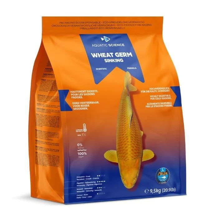 Wheat Germ LARGE Coulant 9.5kg - Aquatic Science - Adapté pour la préparation ou la récupération de l’hiver