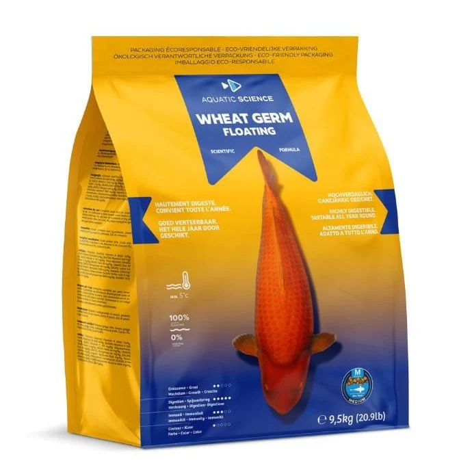 Wheat Germ MEDIUM Flottant 9.5kg - Aquatic Science - Adapté pour la préparation ou la récupération de l’hiver