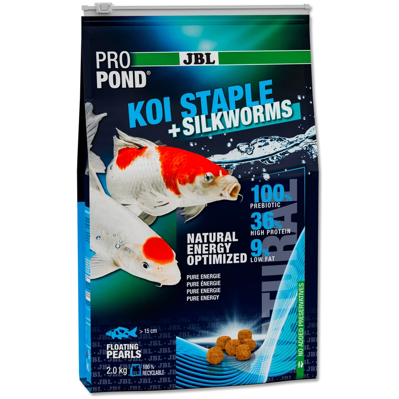 JBL ProPond Koi Staple+Silkworms - 6L/2kg - Aliment 4 saisons pour carpes koï et autres poissons de bassin