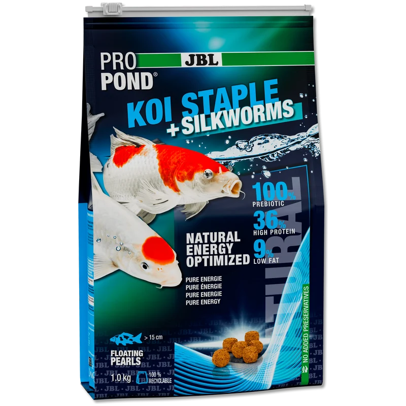 JBL ProPond Koi Staple+Silkworms - 3L/1kg - Aliment 4 saisons pour carpes koï et autres poissons de bassin