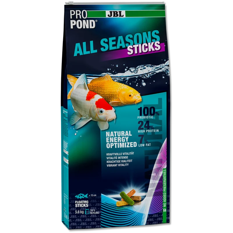 JBL ProPond All Seasons Sticks - 32L/5.8kg - Bâtonnets 4 saisons pour carpes koï et autres poissons de bassin