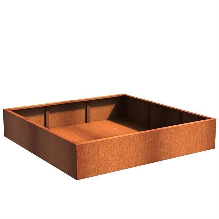 Jardinière en corten - Andes carré 2m x 2m x0.4m