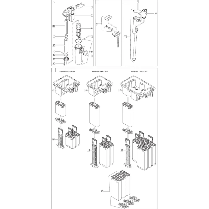 Pièces détachées pour FiltoMatic CWS 25000
