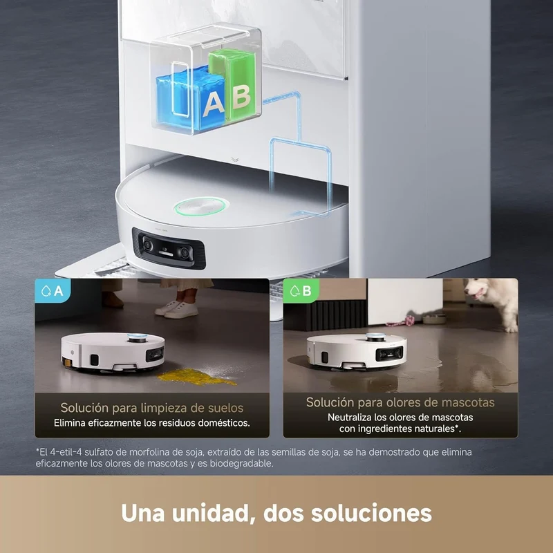 Dreame – Aqua10 Ultra Track Robot aspirador y fregasuelos blanco con base automática para hogar