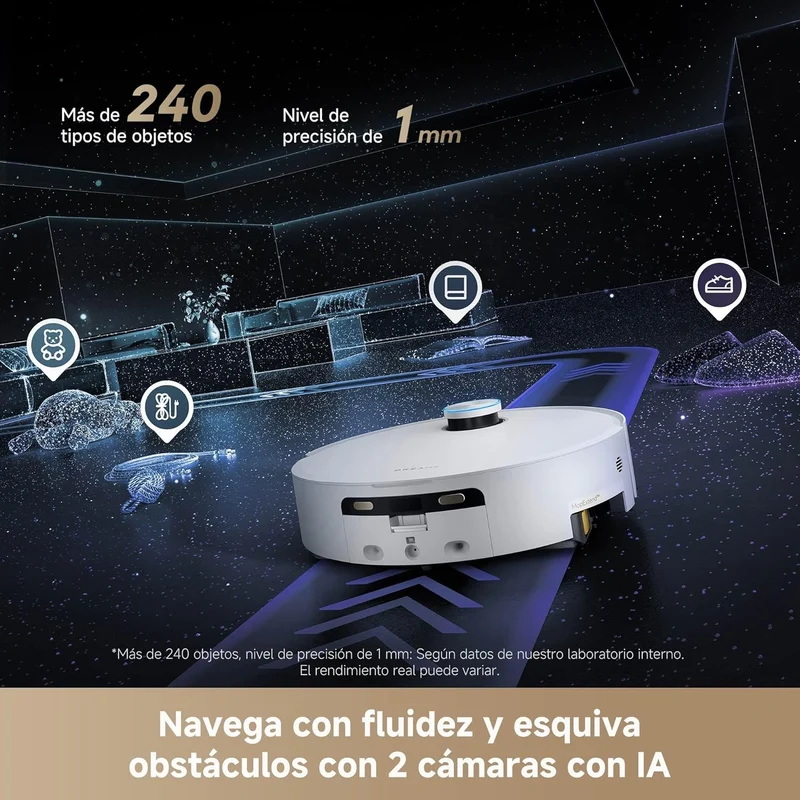 Dreame – Aqua10 Ultra Track Robot aspirador y fregasuelos blanco con base automática para hogar