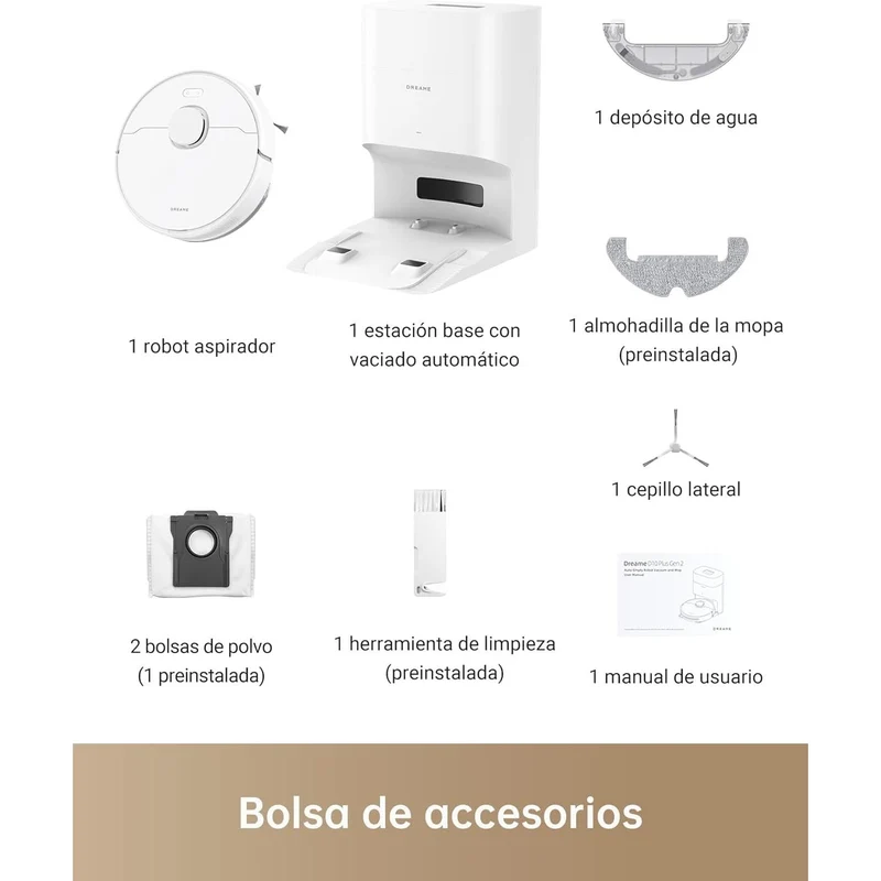Dreame – D10 Plus Gen 2 Robot aspirador con autovaciado para hogar