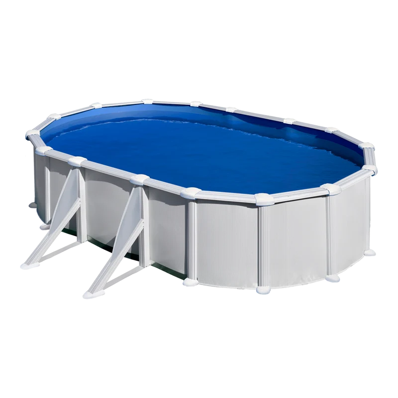 Piscina desmontable ovalada GRE 610x375x132 cm con depuradora de arena KITPROV618